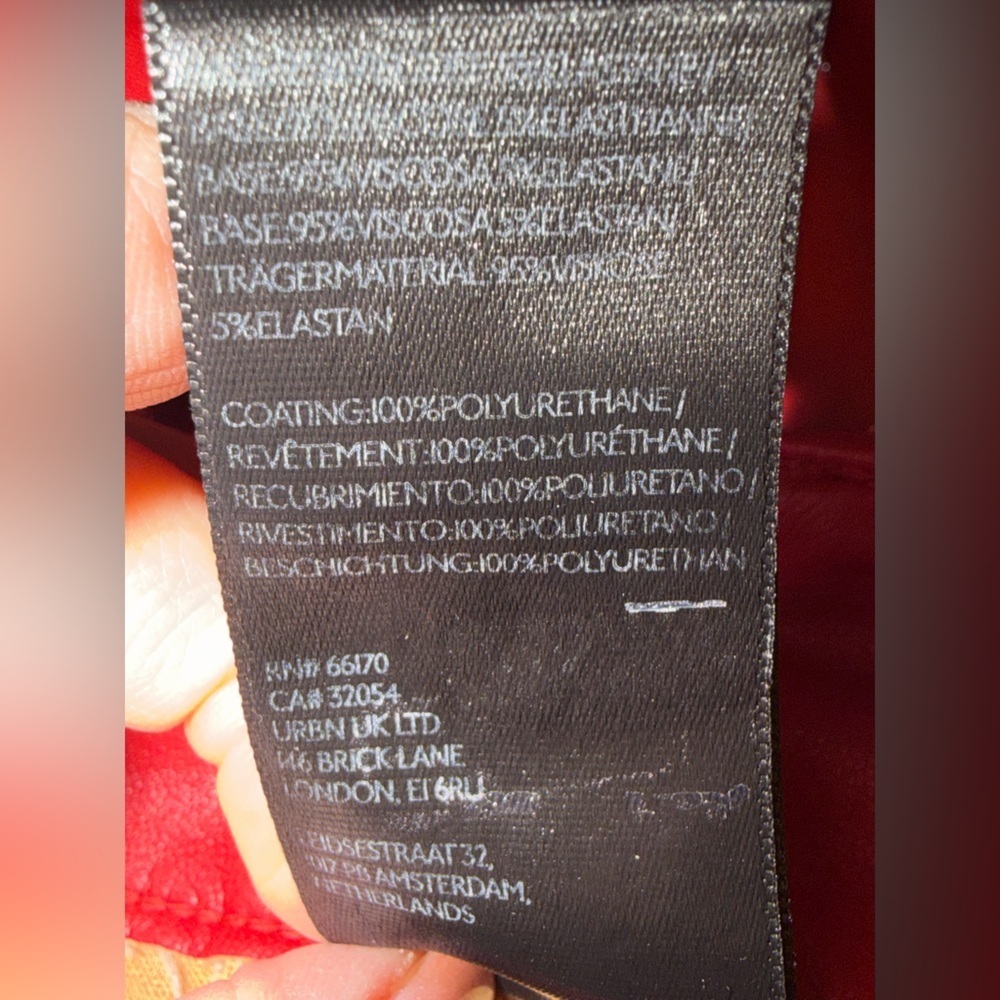 28p 28 petite Anthropologie Maeve Colette wide leg faux leather crop pants red - Picture 10 of 15